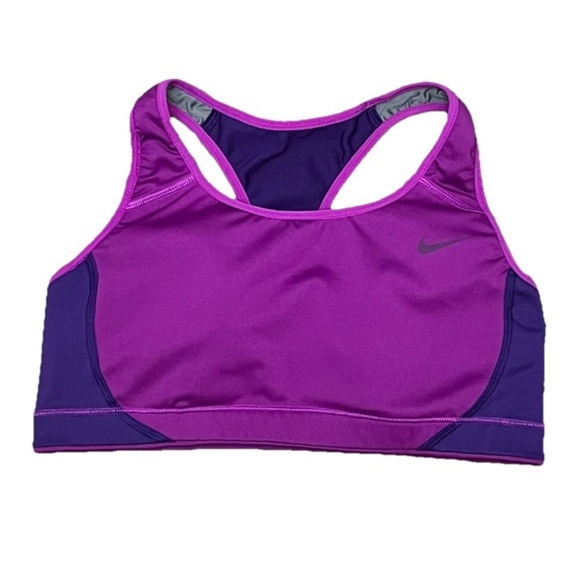 Nike Dri-Fit Sports Bra Magenta/Navy Size M 419413-521 Retro Y2k Classic Gorp - Picture 1 of 8